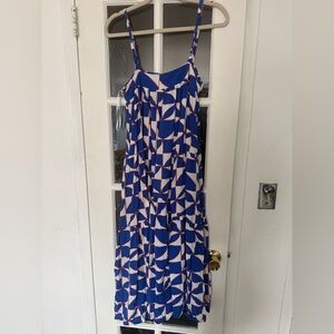 Anthropologie Abel the Label Geometric Blue and White Maxi Dress Size S
